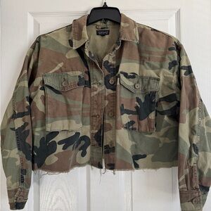 Topshop Camouflage Cropped Jacket